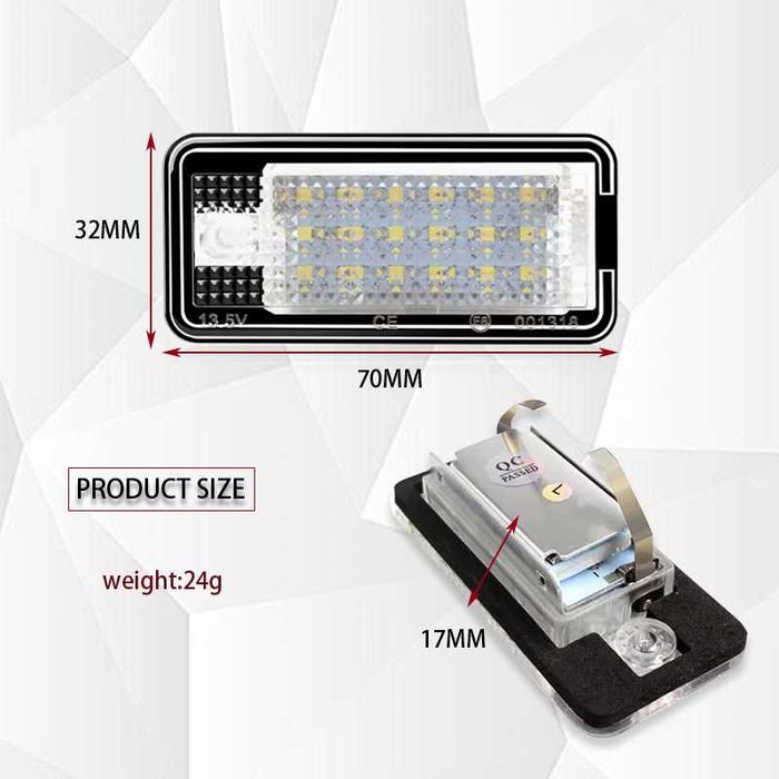 Плафони за AUDI A3 8P A4 B6 B7 A6 A8 Q7 за заден номер LED АУДИ А3 А4