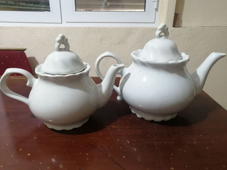 Чайник белый, хлопок - большой и маленький