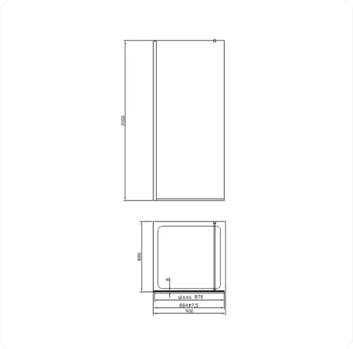 Paravan de duș Walk-In Fluminia Foxy Black 80x200 cm – Nou, sigilat, cu garanție și factură
