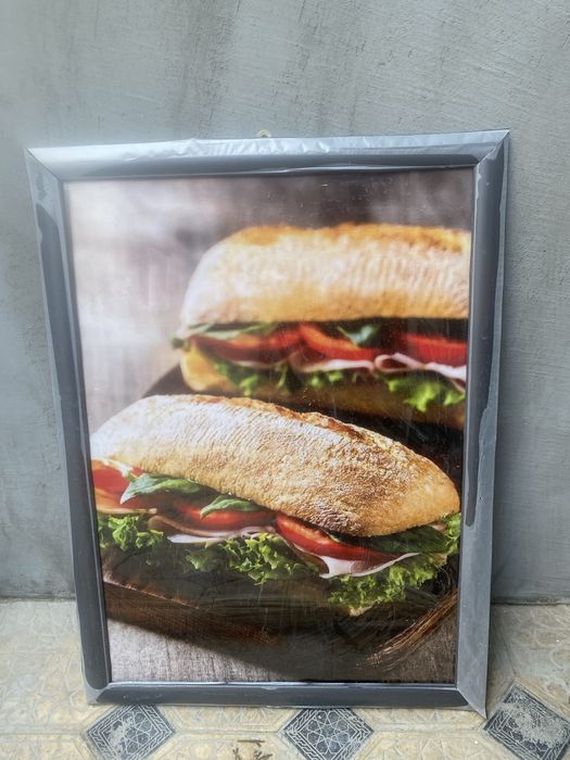 Картина с изображением бургера — для кафе, кофейни, фастфуда,бар