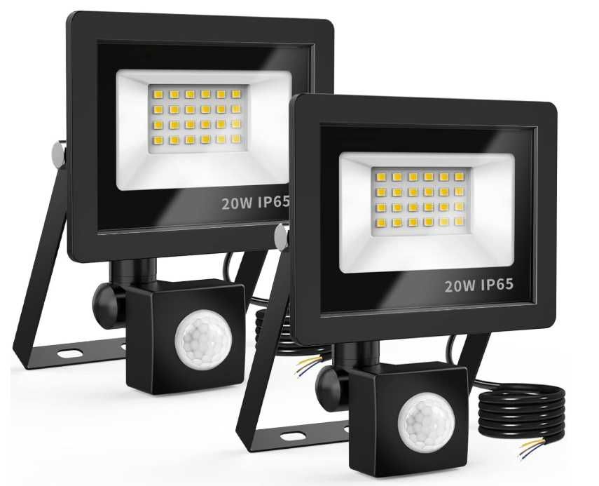 Spot LED Realky cu senzor de mișcare, 20 W 2000 LM, spot exterior
