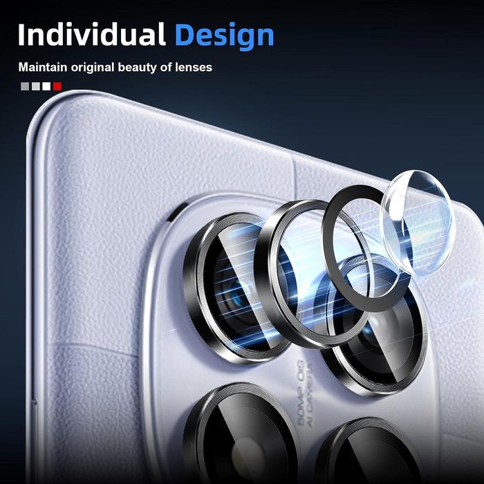 Стъклен протектор за камера тип рингове за xiaomi redmi note 14 pro 5g