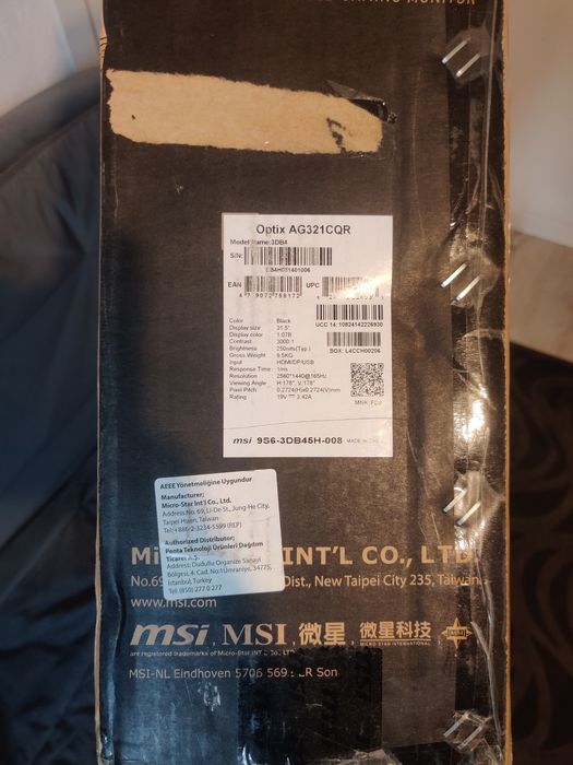 Монитор 31.5 MSI Optix AG321CQR