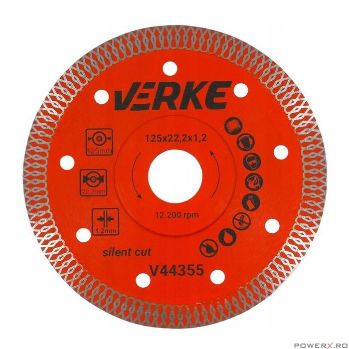 Disc diamantat pentru placi ceramice, gresie, piatra naturala, 125 x