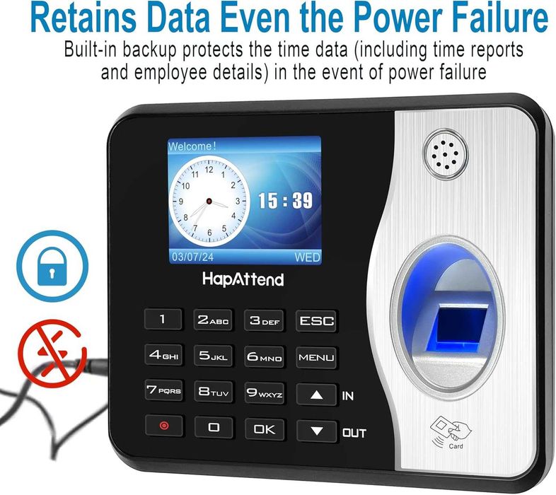 HapAttend Самостоятелна машина за присъствие, с 5 RFID карти, Н3