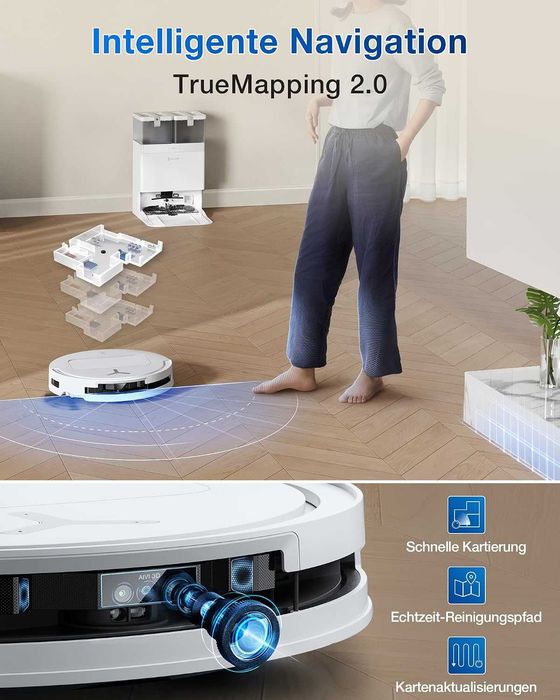 Robot aspirator cu funcție de mop ECOVACS ZeroTangle T50 Omni Gen2