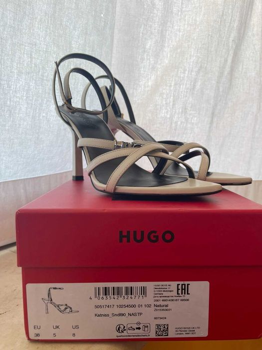 HUGO елегантни сандали с тънък ток Естествена кожа номер 38