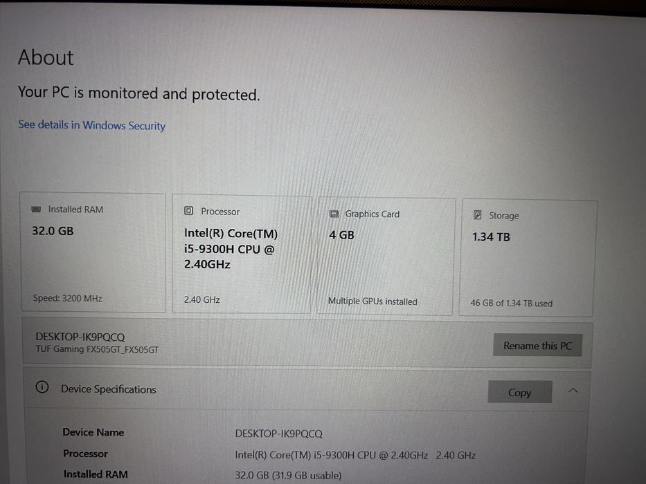 Laptop ASUS TUF Gaming FX505GT