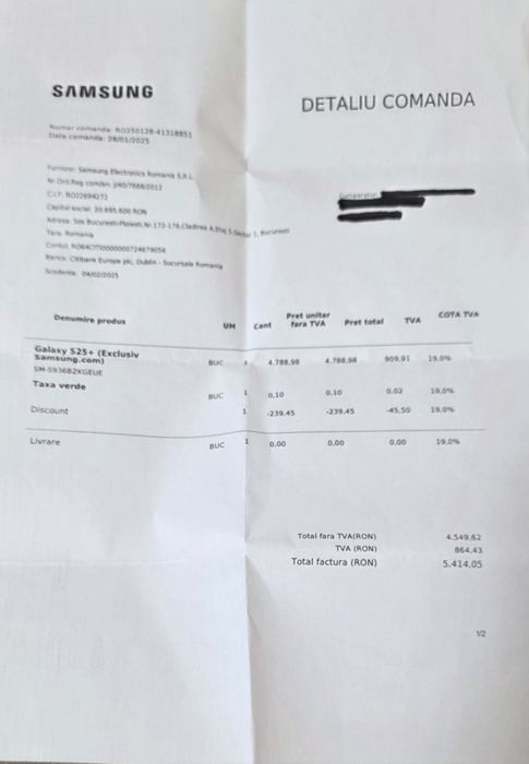 Vând Samsung Galaxy S25 Plus