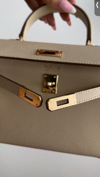 Geantă mică crem piele naturală