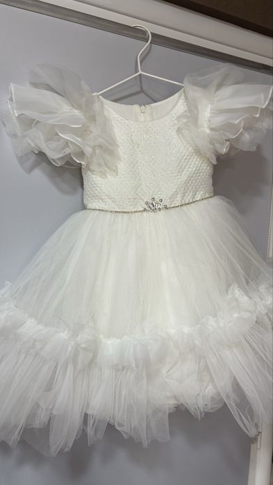 Детска официална бяла рокля Radapola