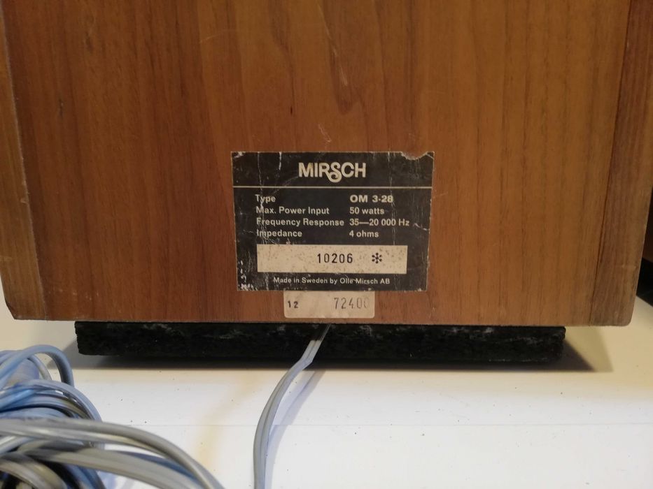 Set Boxe MIRSCH model OM 3-28 - 3 Cai/50 W - Rare/Impecabile/Sweden