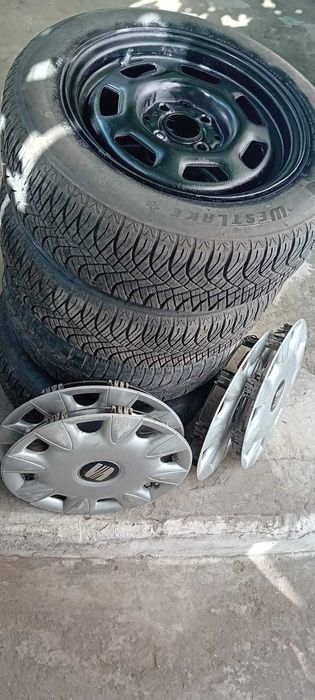 jante (4 prezoane) +anvelope 185/60/R14-all season +capace