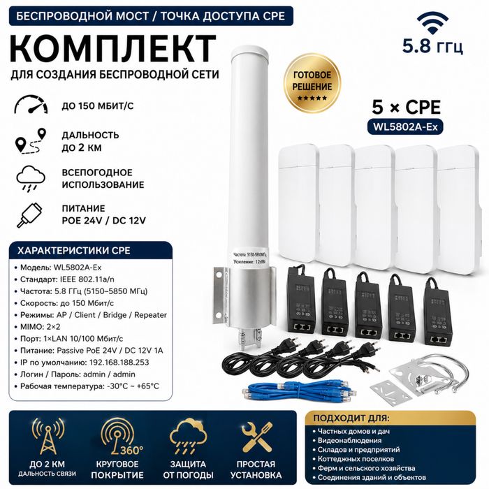 Усилитель wifi 5 км