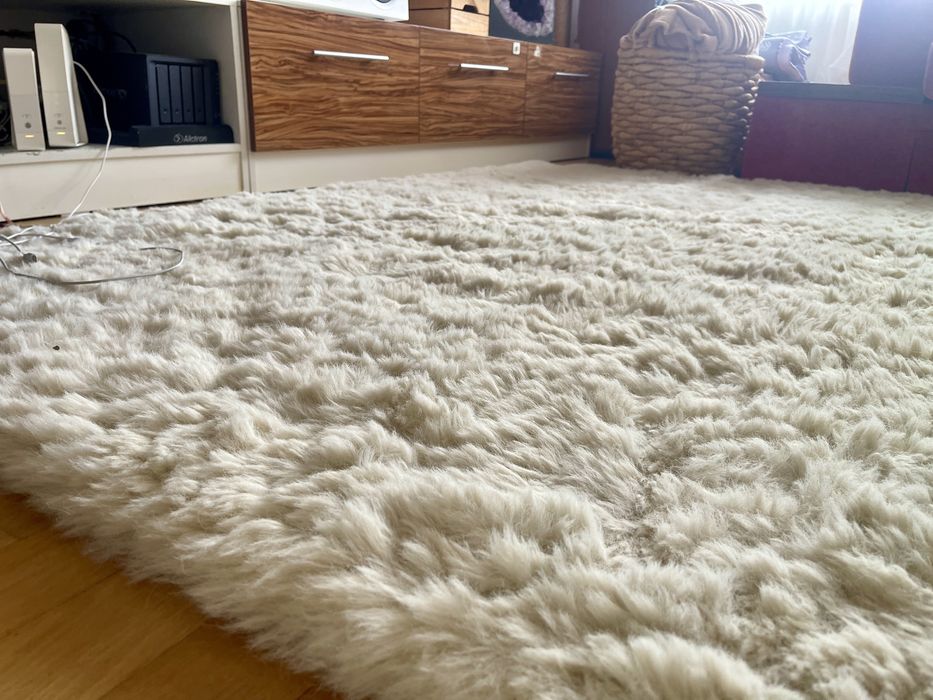 Covor Mobexpert pufos / fluffy alb 200x300 cm – gros