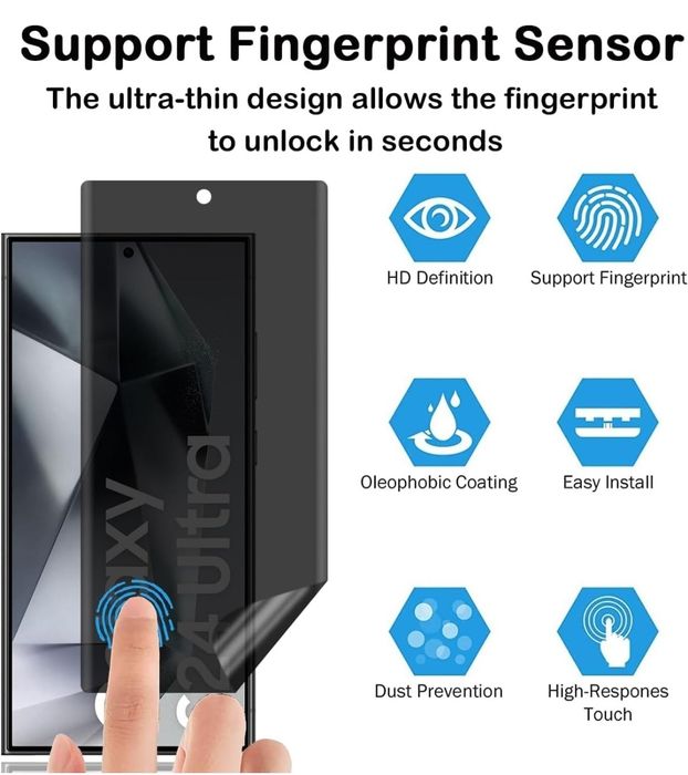 Privacy Матов Хидрогел Протектор Дисплей за Samsung Huawei Xiaomi Hono