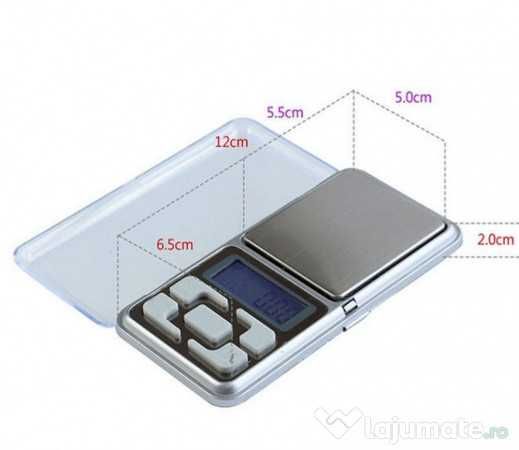 Cantar bijuterii capac negru 2 zecimale 0.01g - 1000g LCD Iluminat.