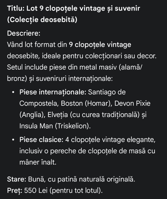 Vând clopoței de colecție..