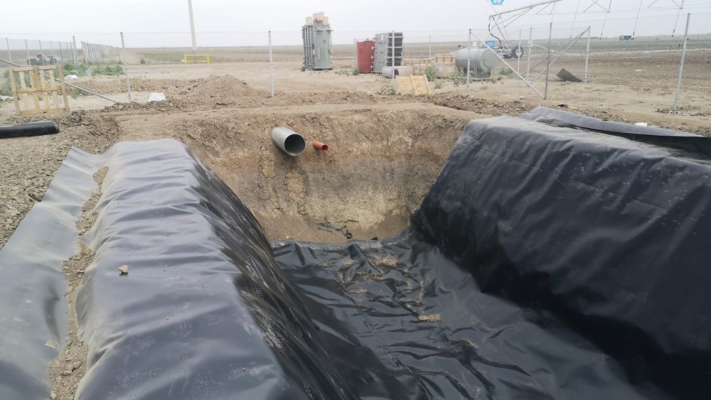 Монтаж геомембраны