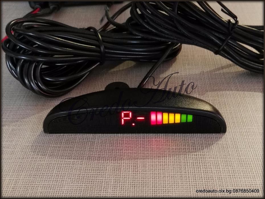 Промо!Парктроник с 4 сензора+дисплей черен или сив Гаранция 6м