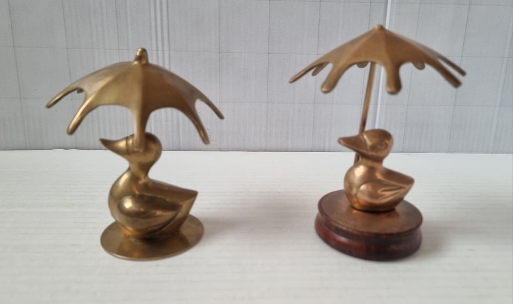 Lot rățuște și lebede din bronz/alamă