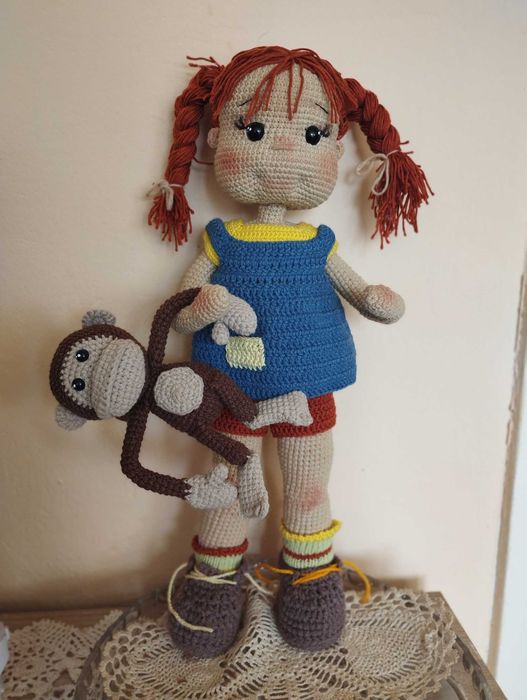 Плетена кукла  Пипи Дългото чорапче