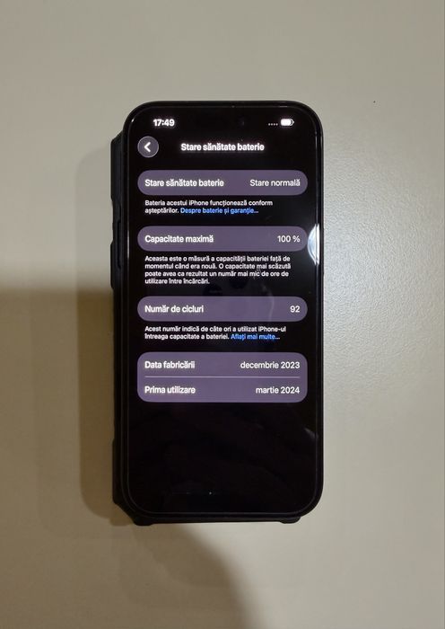 Vand iPhone 15 128Gb Midnight Black ca nou