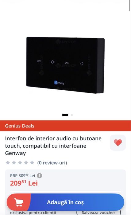 Interfon NOU Genway WL‐03NXFC, butoane touch, 4 fire, garantie 2 ani
