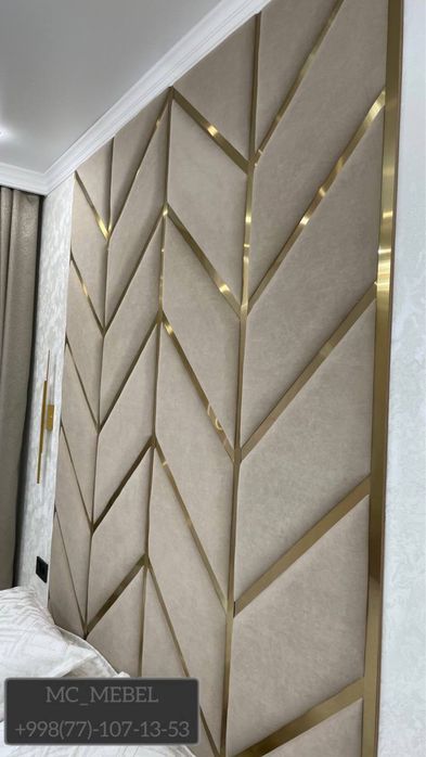 Панно и мягкие панели 500.000 за кв.метр с золотыми вставками