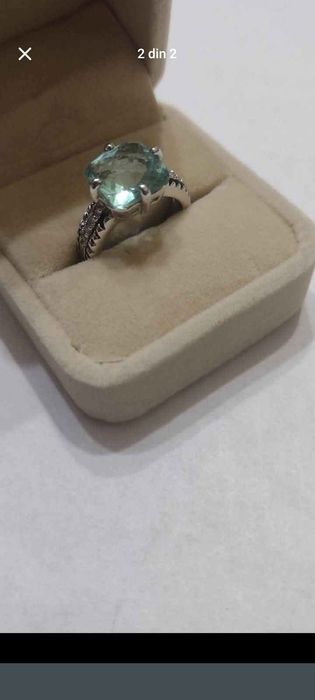 Inel argint cu piatra zirconiu,6 gr,mas 16,5