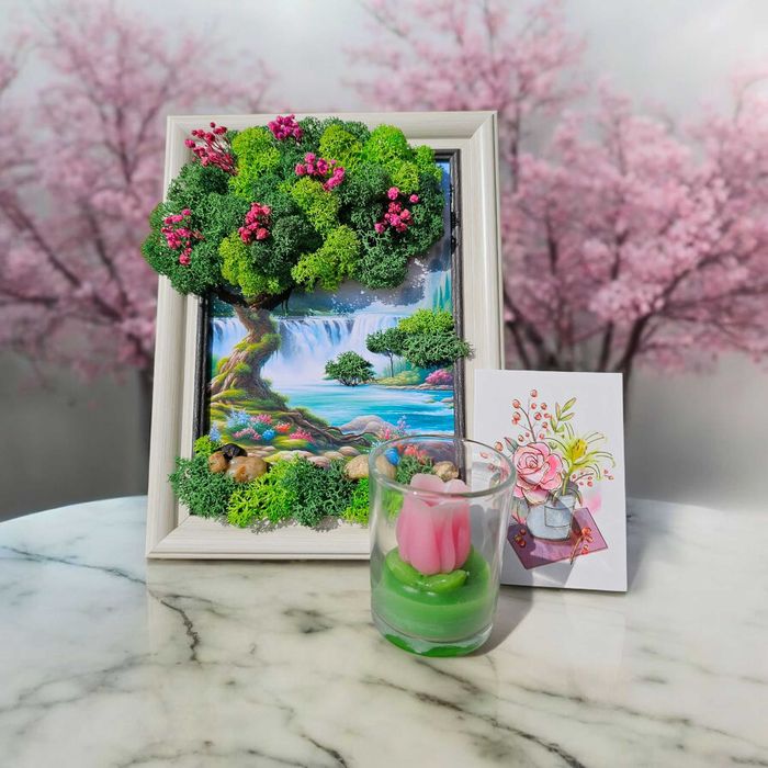 Живи картини/ пана за декорация с естествен скандинавски мъх