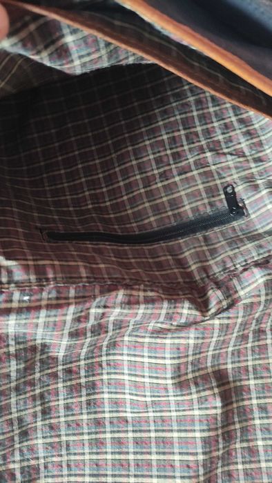 Кожена бизнес чанта в кафяво и черно