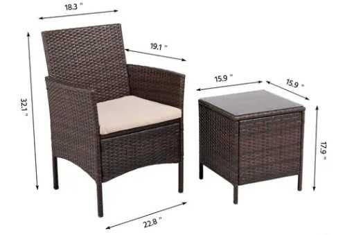 Ратанов луксозен комплект маса и две кресла