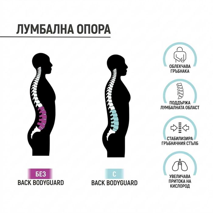 Колан за гръб BODYGUARD - Колан за ишиас - Ортопедичен колан - Сив XL
