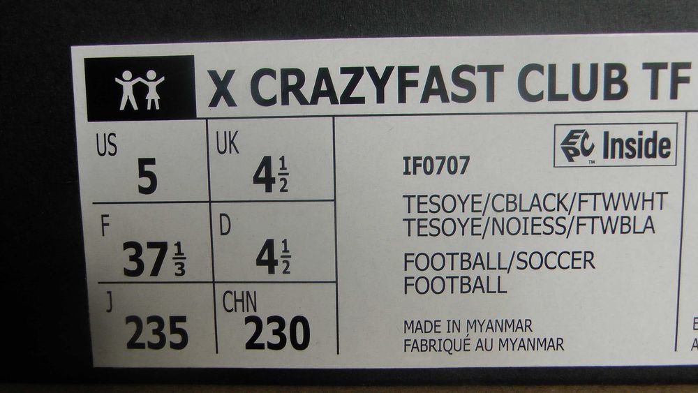Ghete fotbal sintetic NOI Adiadas X Crazyfast marimea 37
