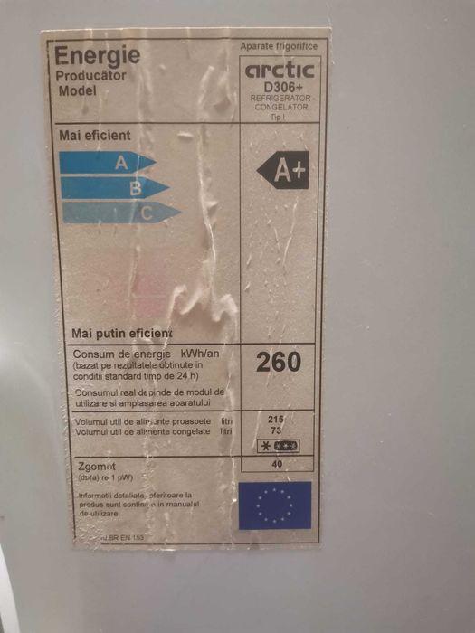 Frigider Arctic, D 306+, refrigerator, congelator A+