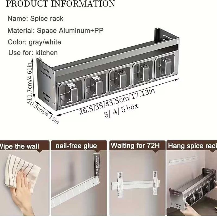 Двуетажен органайзер за подправки с 5бр контейнери