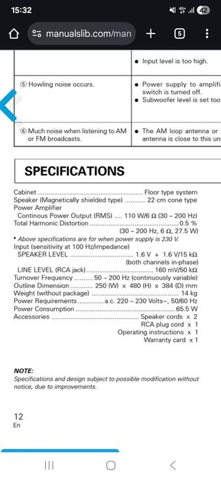 Subwoofer activ Pioneer S-W80S