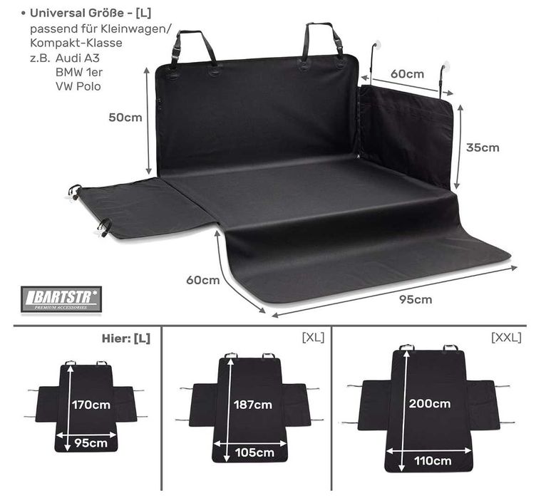 Универсална постелка за багажник - странична и защита на броня 187х105