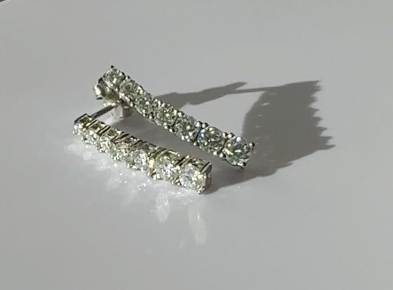 Обици с диаманти (лаб. диаманти, Moissanite), мойсанити, сребро s925