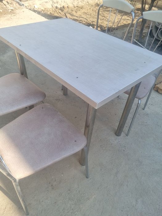 Стол стулья нержавейка