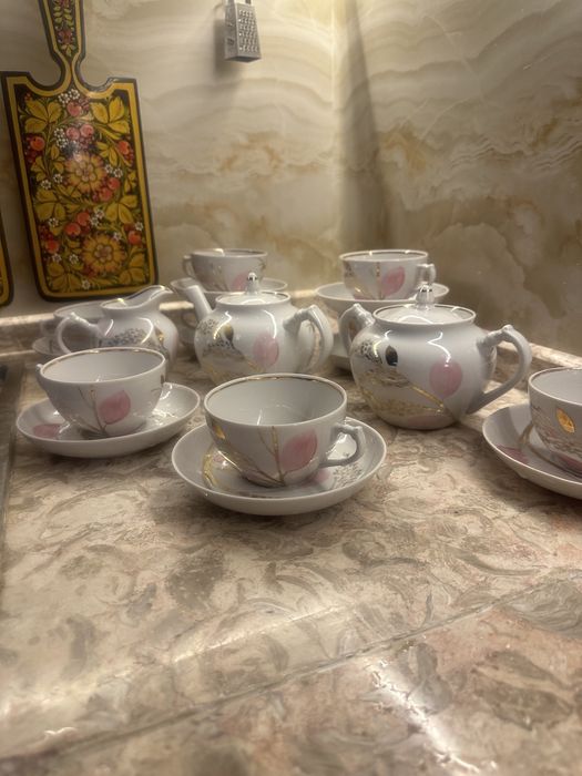 Сервиз Дулево « золотая ветка мимозы».