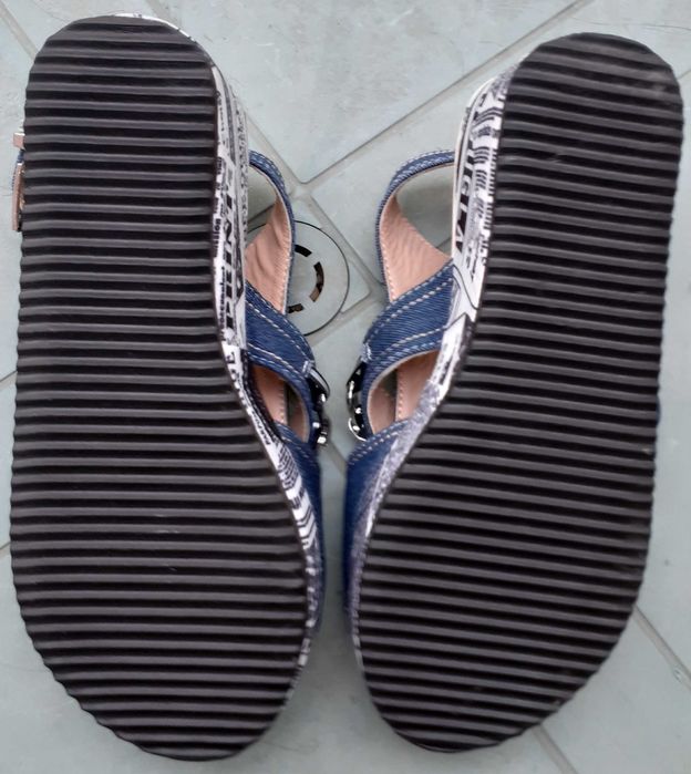 Sandale platforme NOI nr.39 ( 40 ) denim material blugi jeans