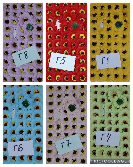 Сапунени гербери 6 цвята Цветя за декорация Всички цветове са налични