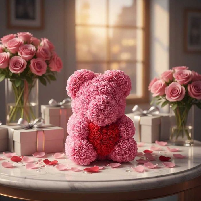 Декоративно мече от рози