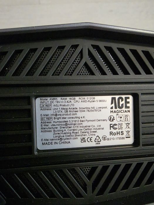 Mini PC, AMD Ryzen5 5600 U, 16GB ram, 512GB