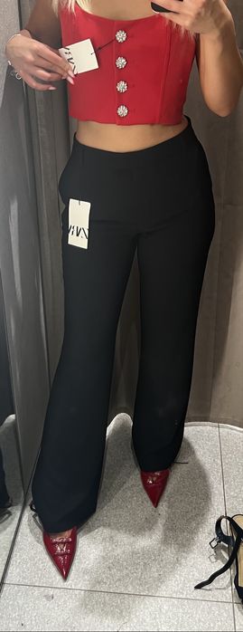 Черен дамски панталон ZARA