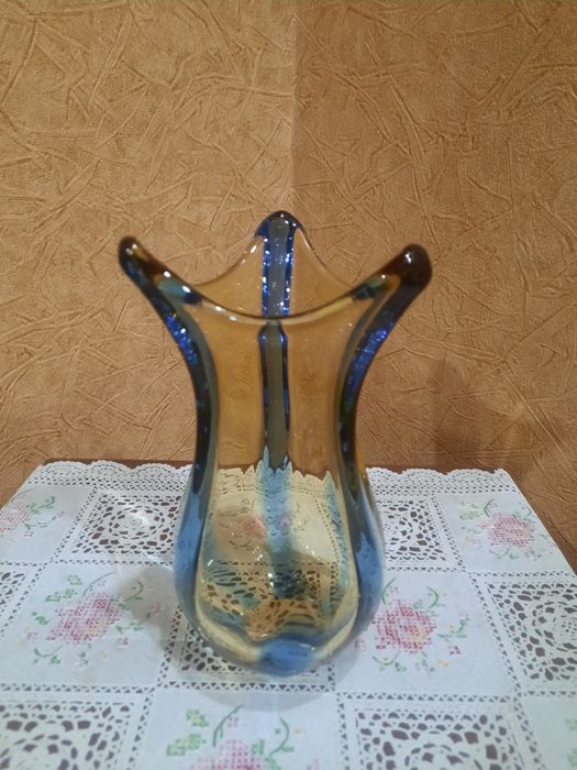 Винтажная ваза Богемия,  Чехословакия,  автор Hana Machovska, гутная т