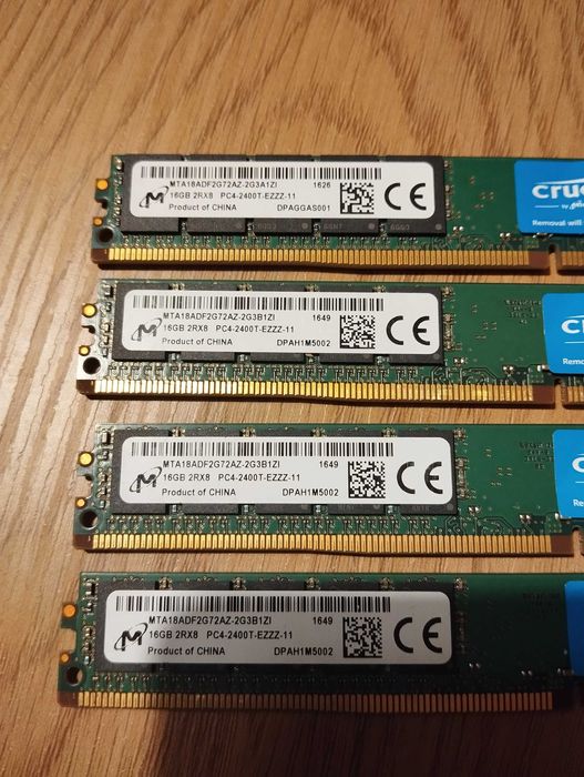 DDR4 64Gb ECC - (4 x 16Gb) Crucial  2400MHz PC4-19200E