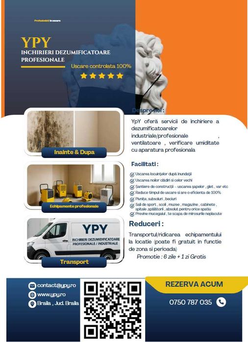 Dezumidificator de inchiriat